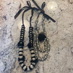 TWO Tulle and Pearl necklaces